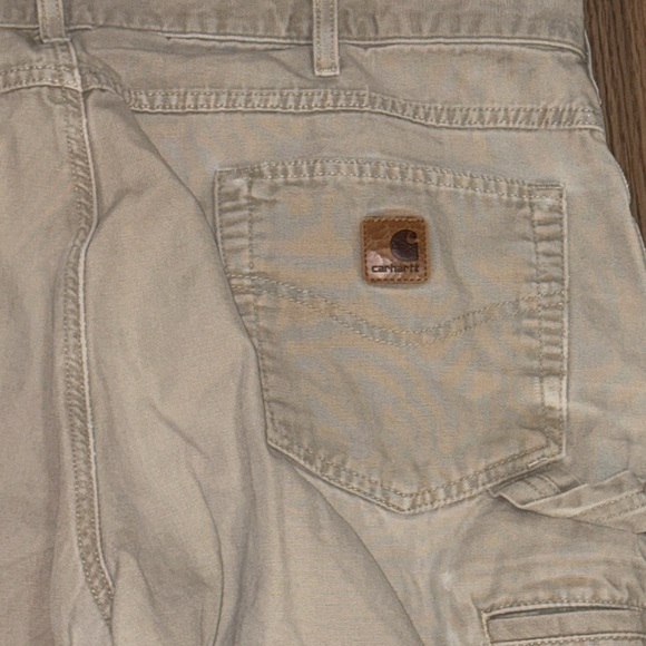 Carhartt Loose Fit Distressed Carpenter Khaki Jeans Mens - Picture 3 of 12